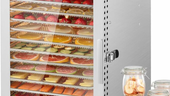 Kwasyo Deshidratador de Alimentos de Acero Inoxidable con 12 Bandejas, Secado eficiente de 360° con