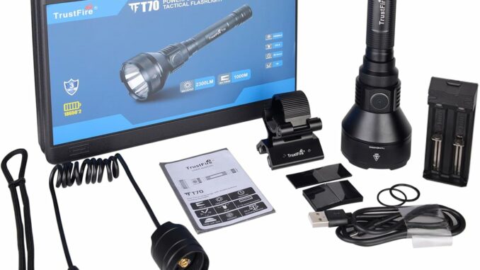 Linterna Caza LED Antorcha Recargable 1000 Lúmenes
