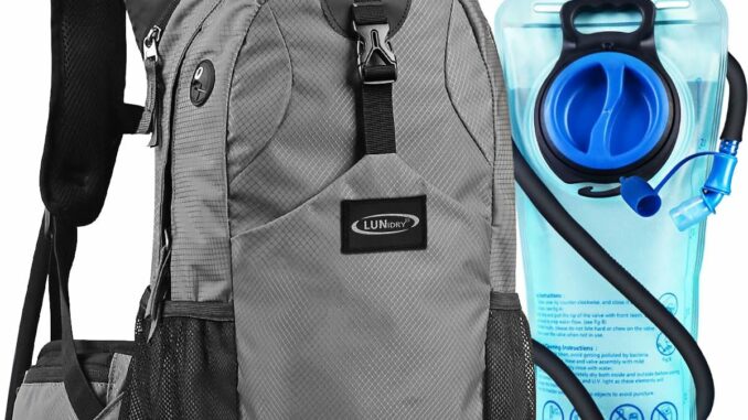 Lunidry 20L Mochila de Hidratación, Mochila con Bolsa de Agua 2L, Mochilas Trail Running para