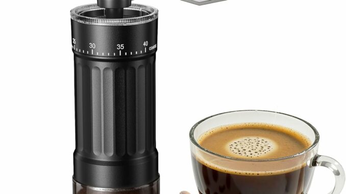 Mini Molinillo de Café Manual con 40 Ajustes Ajustables, Molinillo Cafe Manual de Mano Portátil con