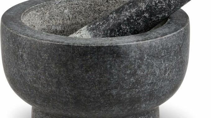 Mortero de Mármol 16cm con Maja de Madera