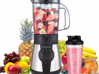 Moulinex Blend & Go, Batidora de vaso de 300 W, Jarra de 1,3 L, Compacta, 4 cuchillas