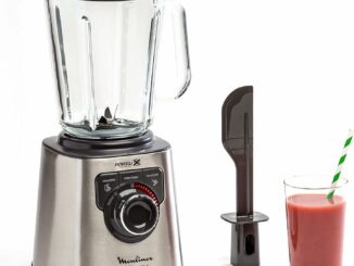 Moulinex Perfect Mix+, Batidora de vaso 1200 W, jarra de vidrio resistente, acabados en acero