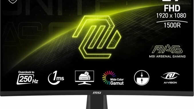 MSI mag 27C6F Monitor Curvo Gaming FHD de 27", 1500R 1920 x 1080 Panel VA rápido, 180 Hz / 0,5