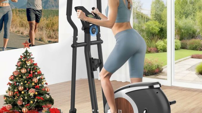 Neezee Bicicleta Elíptica Magnética con 16 Niveles de esistencia, Máquina Elíptica Ultrasilenciosa