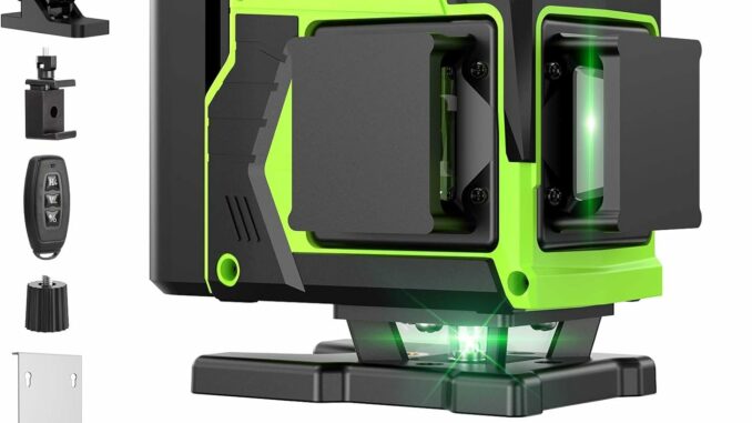 Nivel Laser Autonivelante 360 Grados, Nivel Láser Verde 16 Líneas, 2 x 360 Horizontal y 2 x 360 Verticales, 2 x