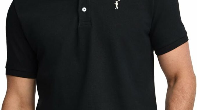Polo Club Polo Manga Corta Negro 100% Algodón para Hombre – Moda Casual – Poloshirt for Men – Polos Verano
