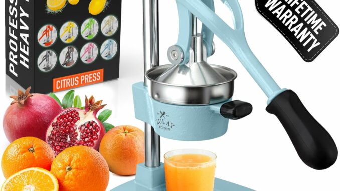 Compra Zulay Kitchen Exprimidor de jugo de naranja de hierro fundido, resistente, fácil de limpiar, - Compra
