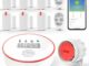 Kit Alarma casa 5 GHz WiFi - con Reloj y App Gratis - Completo 1 Sirena 125dB - 6 Sensores Puerta/Ve - Kit