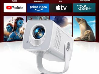 Proyector【Android 14 App Integrada & Auto Keystone】 Proyector Portátil 4K/1080P Soporte Tiro