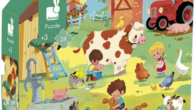 Puzzle Niños 24 Piezas Animales Granja