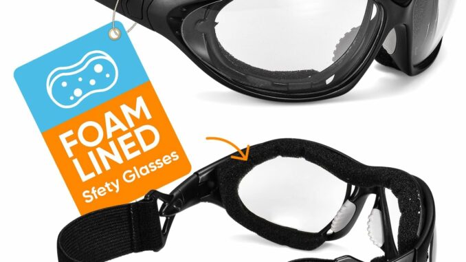 SAFEYEAR Gafas de seguridad antivaho [EN166] SG002 – Gafas de seguridad antiarañazos con cordón