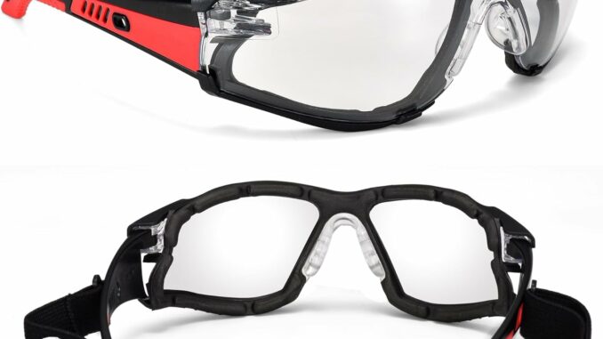 SAFEYEAR gafas de Seguridad de trabajo transparentes antiniebla, anti-raspado, rayos ultravioleta
