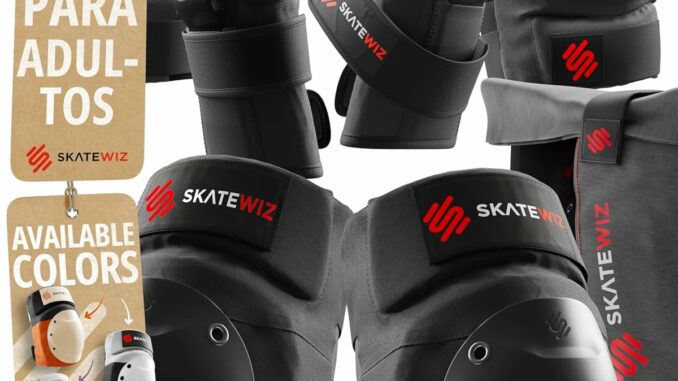 SKATEWIZ Protecciones Patines Adulto, Rodilleras Skate – Protecciones Patines de Hielo – Kit