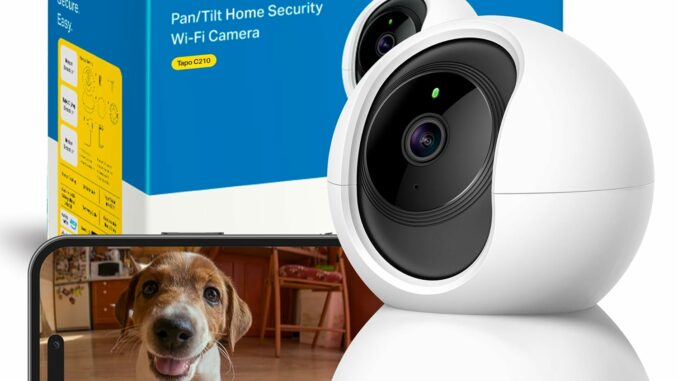 Tapo C210 – Cámara IP WiFi 360° Cámara de Vigilancia 2K (3MP),Visión Nocturna Admite Tarjeta SD