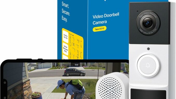 Tapo D210 Timbre Inalámbrico con Cámara 2K, Timbre Videoportero WiFi Exterior Impermeable,