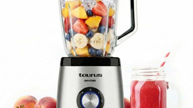Taurus – Batidora de Vaso Magnum 1500, 1500W, Jarra de Cristal 1.5L, 4 Cuchillas de Acero