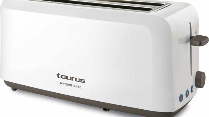 Taurus – Tostadora My Toast Duplo 1450W, Doble Ranura Larga y Ancha, 6 Niveles, LED,