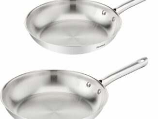 Tefal Duetto On – Juego de Sartenes de 24/28 cm, Acero inoxidable, Cocción rápida y uniforme, Apto