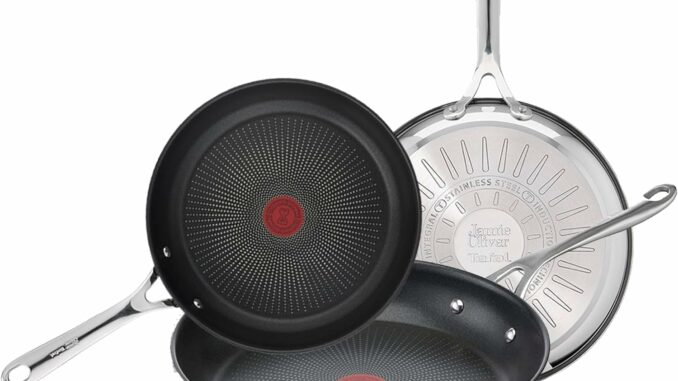 Tefal Jamie Oliver Juego de 3 Sartenes 20/24/28 cm, compatible con inducción, indicador de