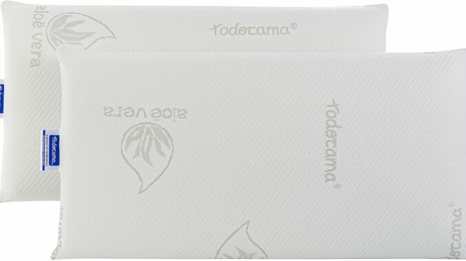 Todocama Almohada viscoelástica Aloe Vera (Pack de 2 Unidades – 70 cm)