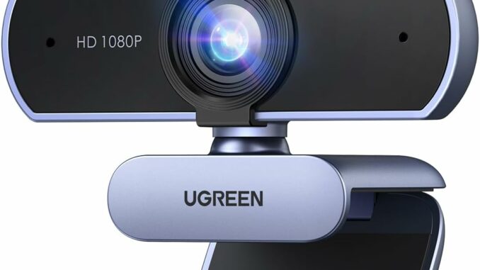 UGREEN Webcam Full HD 1080P 30FPS USB A PC Cámara 2 Micrófono Incorporado 85° Ángulo de Visión para