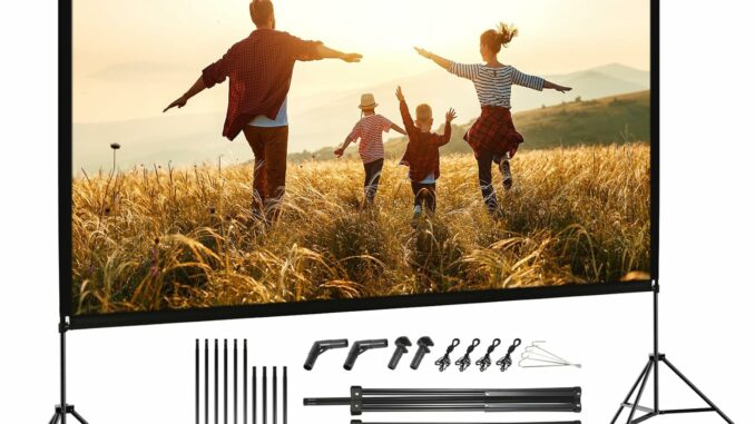 VISULAPEX 100" Pantalla Proyector Portátilcon Tripode, 16:9 4K Full HD Pantalla de Proyección
