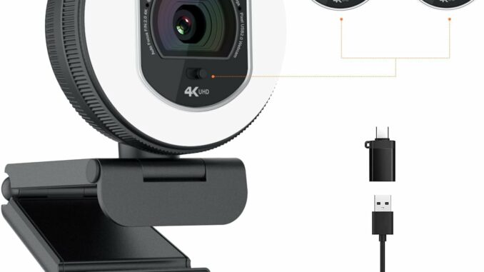 Webcam 4K con Micrófono Dual