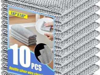 Weishuo 10 Piezas Estropajo Aluminio Paños de Alambre Metalico Doble Capa Antiarañazos – Reutilizables Paños de