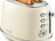 Wiltal Tostadora Retro 2 Ranuras Anchas de Acero Inoxidable – Tostador de Pan Compacto con Rejilla