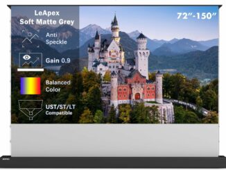 WUPRO LeApex Pantalla de Proyección Retráctil Eléctrica Gray Fabric – Pantalla Inteligente 4K Ultra