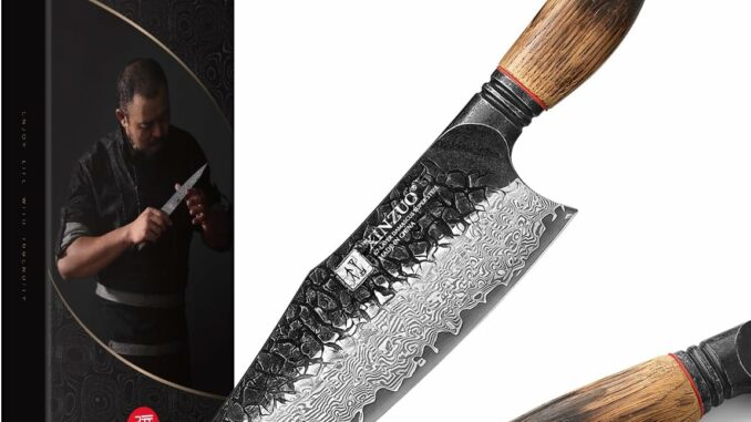 XINZUO 21,9cm Cuchillo de Cocinero 67 Capas de Acero Damasco Afilado Cuchillo de Chef de Cocina