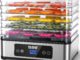 YASHE Deshidratador de Alimentos, 5 Bandejas de Acero Inoxidable, Temporizador y Temperatura