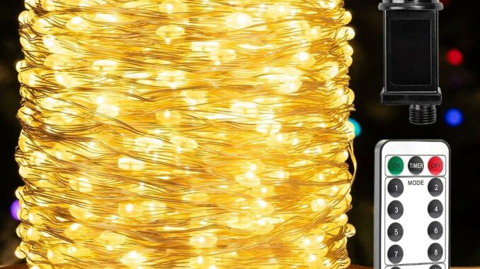 ZELUXDOT – 2000 luces LED, 200m, exteriores. Impermeables y de cobre, con 8 modos ajustables por